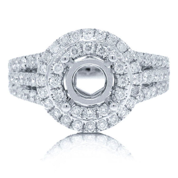 0.85ct 14k White Gold Diamond Semi-mount Ring