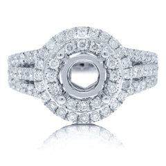 0.85ct 14k White Gold Diamond Semi-mount Ring