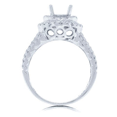 0.85ct 14k White Gold Diamond Semi-mount Ring