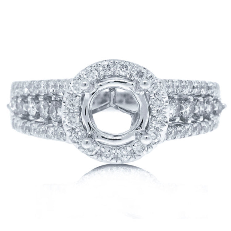 0.65ct 14k White Gold Diamond Semi-mount Ring