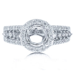 0.65ct 14k White Gold Diamond Semi-mount Ring