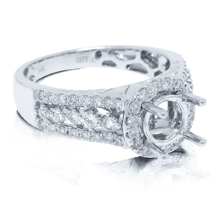 0.65ct 14k White Gold Diamond Semi-mount Ring