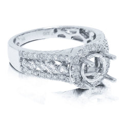 0.65ct 14k White Gold Diamond Semi-mount Ring