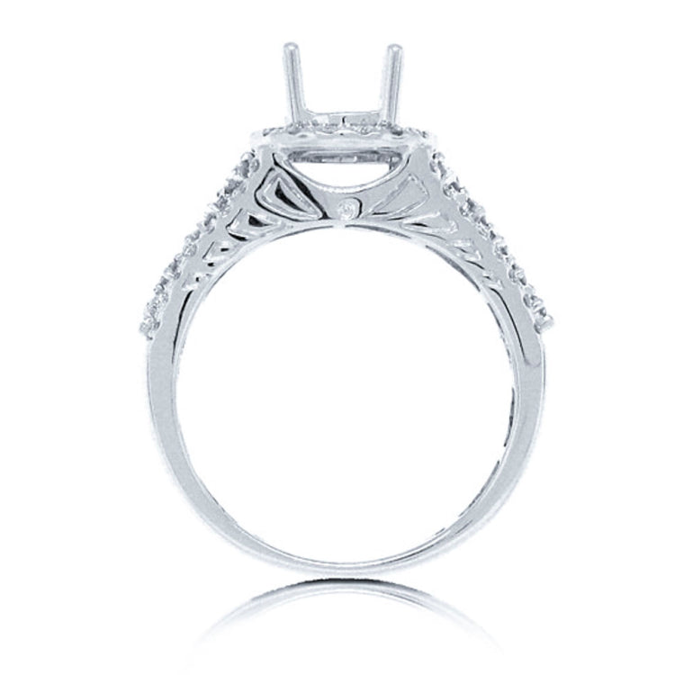 0.65ct 14k White Gold Diamond Semi-mount Ring