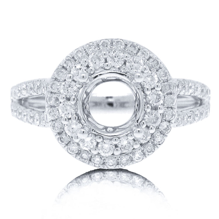 0.80ct 14k White Gold Diamond Semi-mount Ring