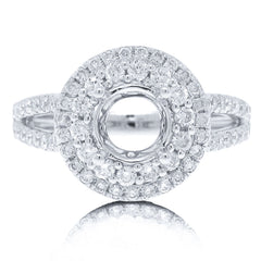 0.80ct 14k White Gold Diamond Semi-mount Ring