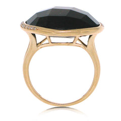 0.11ct Diamond & 20.59ct Smokey Topaz 14k Rose Gold Ring