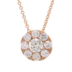 0.50ct 14k Rose Gold Diamond Cluster Pendant