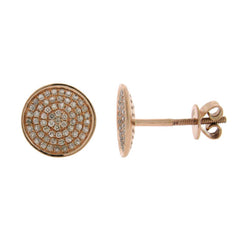 0.31ct 14k Rose Gold Diamond Pave Stud Earring