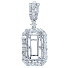 0.92ct 18k White Gold Diamond Semi-mount Pendant