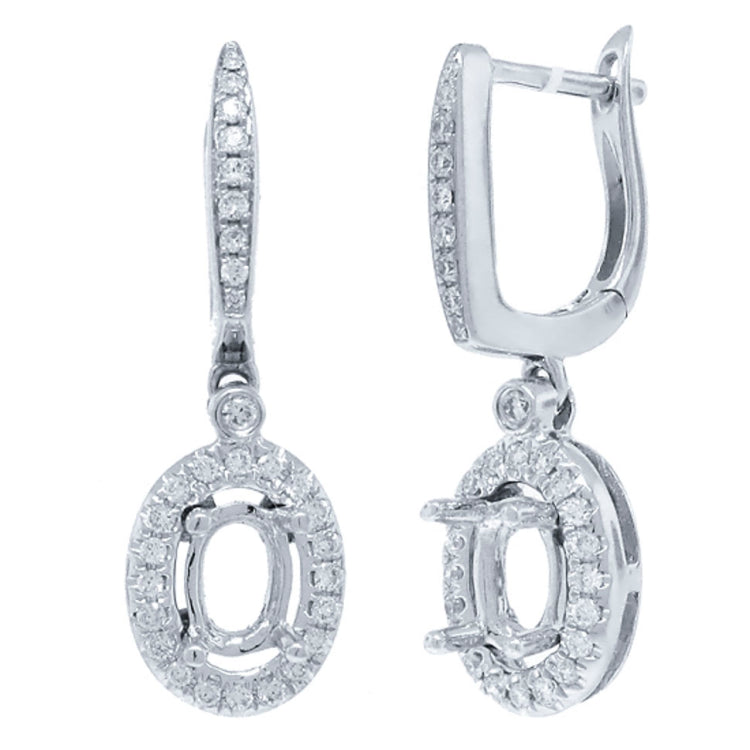 0.29ct 14k White Gold Diamond Semi-mount Earring