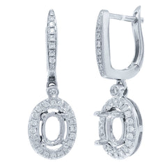 0.29ct 14k White Gold Diamond Semi-mount Earring