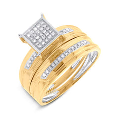 0.19ct 14k Yellow Gold Diamond Trio Set Pave