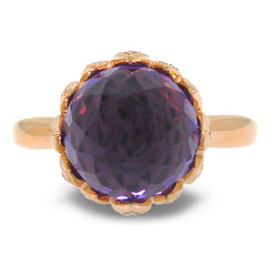 0.29ct Diamond & 7.10ct Amethyst 14k Rose Gold Ring