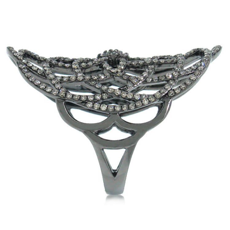 1.22ct 14k Gold with Black Rhodium Diamond Lace Lady's Ring