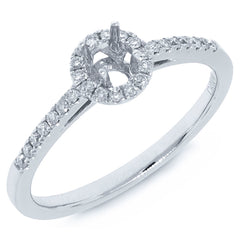 0.16ct 14k White Gold Diamond Semi-mount Ring