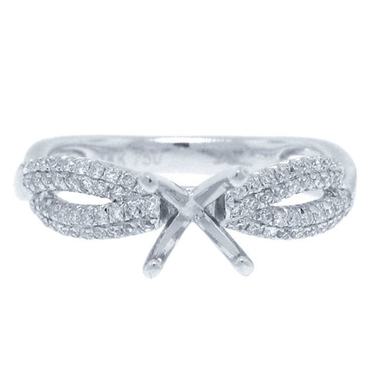0.31ct 18k White Gold Diamond Semi-mount Ring