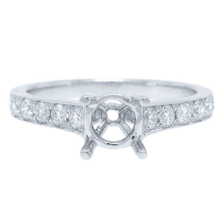 0.48ct 18k White Gold Diamond Semi-mount Ring