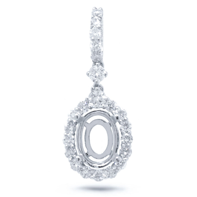 0.52ct 18k White Gold Diamond Semi-mount Pendant