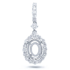 0.52ct 18k White Gold Diamond Semi-mount Pendant