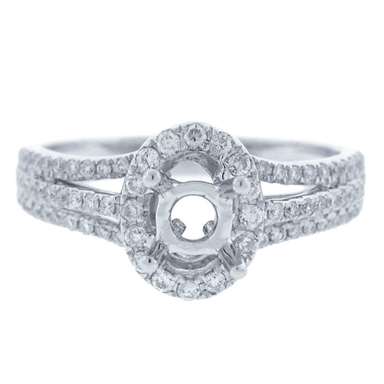 0.45ct 14k White Gold Diamond Semi-mount Ring