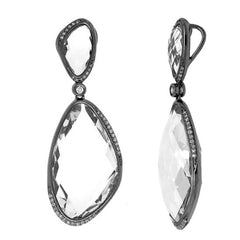 0.18ct Diamond & 23.80ct White Topaz 14k Black Rhodium Pendant