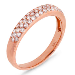 0.38ct 14k Rose Gold Diamond Lady's Pave Band