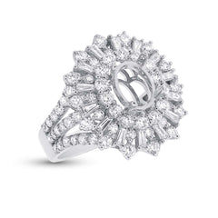2.54ct 18k White Gold Diamond Semi-mount Ring