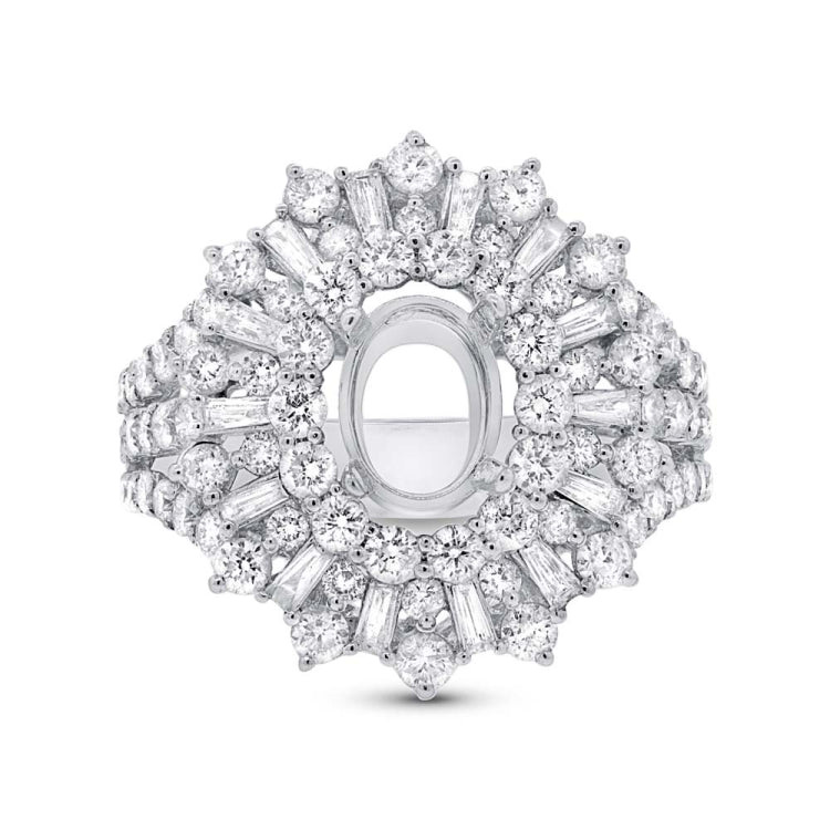 2.54ct 18k White Gold Diamond Semi-mount Ring
