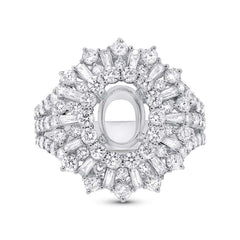 2.54ct 18k White Gold Diamond Semi-mount Ring