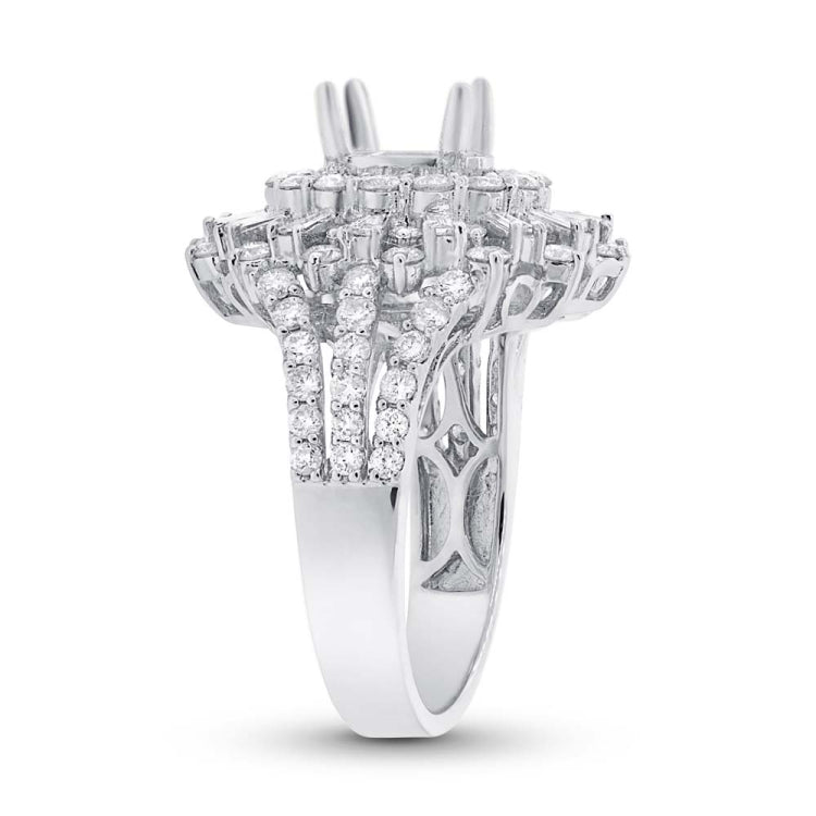 2.54ct 18k White Gold Diamond Semi-mount Ring