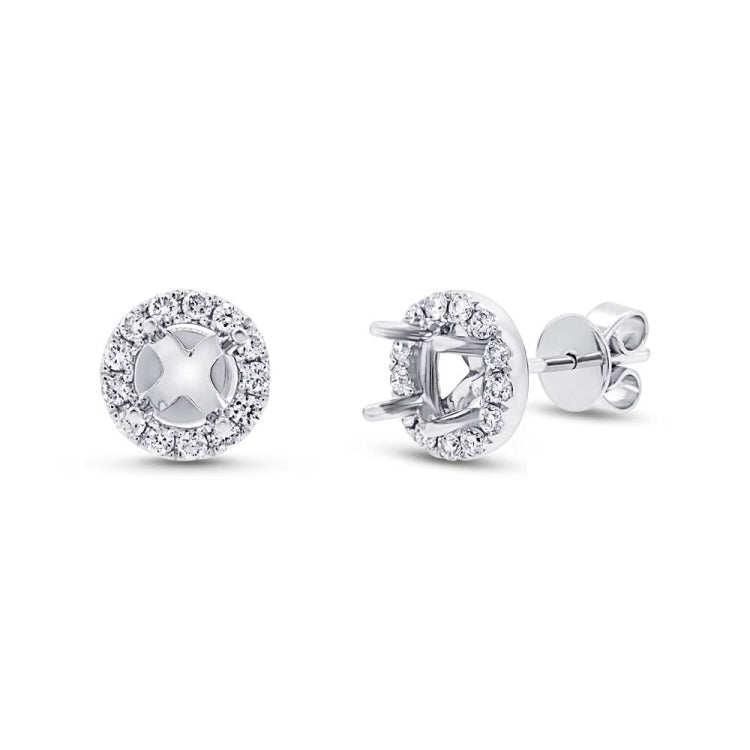 0.40ct 14k White Gold Diamond Semi-mount Earring