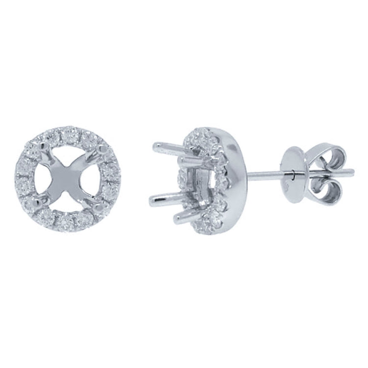 0.43ct 14k White Gold Diamond Semi-mount Earring