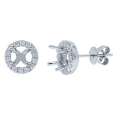 0.43ct 14k White Gold Diamond Semi-mount Earring