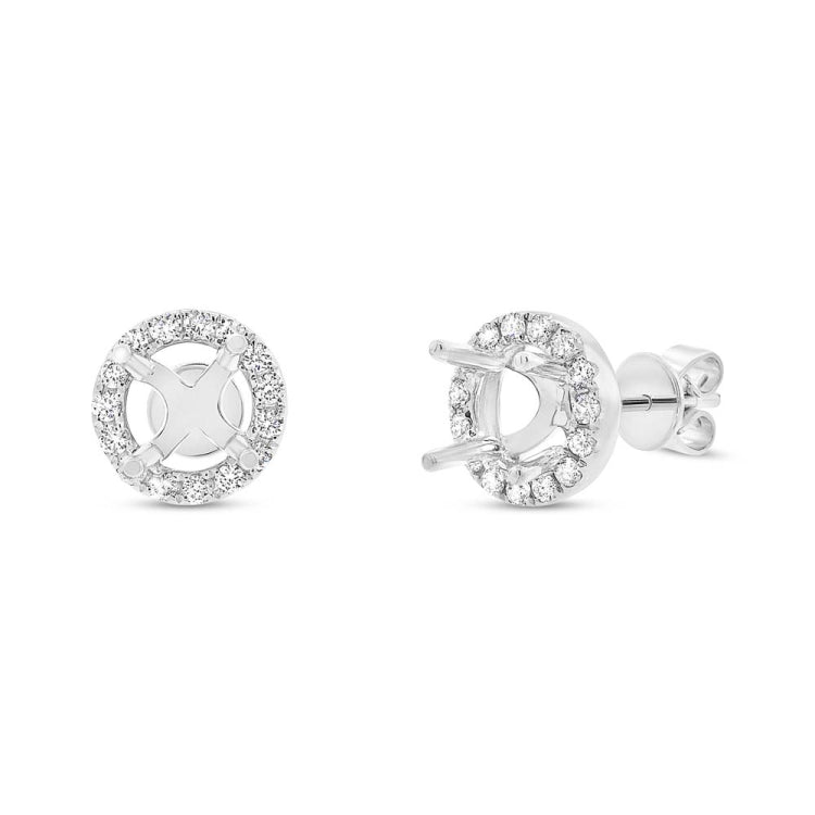 0.47ct 14k White Gold Diamond Semi-mount Earring