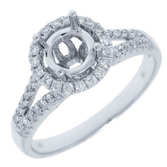 0.29ct 14k White Gold Diamond Semi-mount Ring