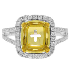 0.50ct 18k Two-tone Gold Diamond Semi-mount Ring