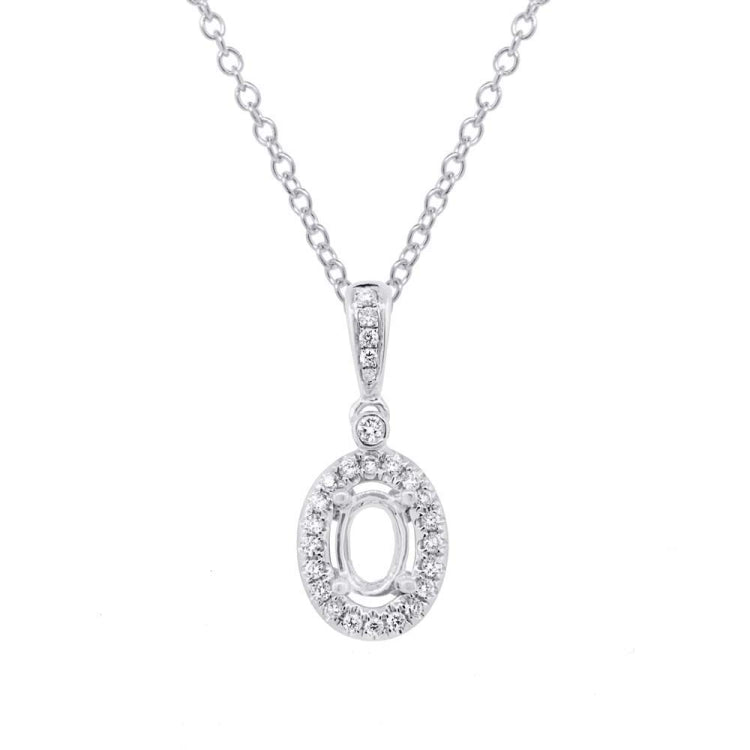 0.11ct 14k White Gold Diamond Semi-mount Pendant