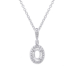 0.11ct 14k White Gold Diamond Semi-mount Pendant