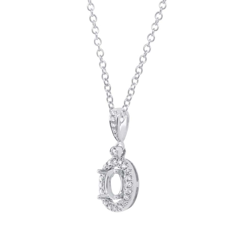0.11ct 14k White Gold Diamond Semi-mount Pendant