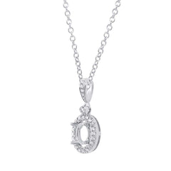 0.11ct 14k White Gold Diamond Semi-mount Pendant