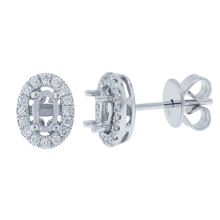 0.16ct 14k White Gold Diamond Semi-mount Earring
