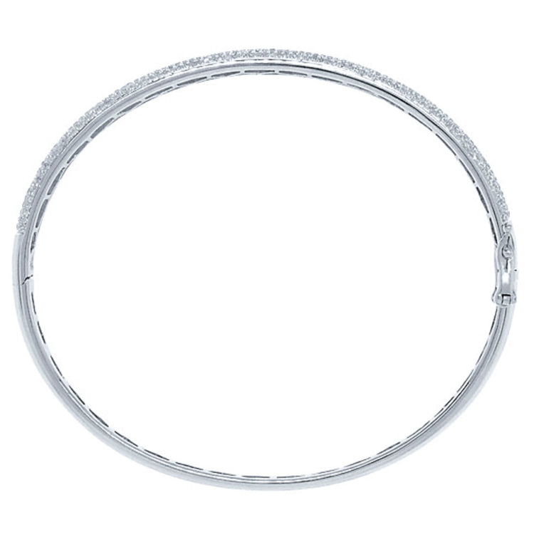 1.54ct 14k White Gold Diamond Pave Bangle