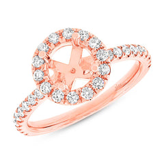 0.64ct 14k Rose Gold Diamond Semi-mount Ring