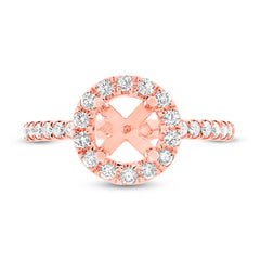 0.64ct 14k Rose Gold Diamond Semi-mount Ring