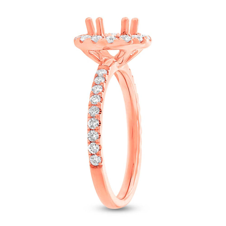 0.64ct 14k Rose Gold Diamond Semi-mount Ring