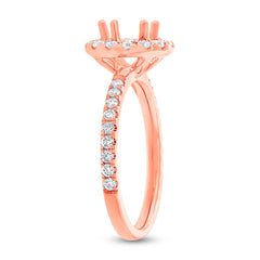 0.64ct 14k Rose Gold Diamond Semi-mount Ring
