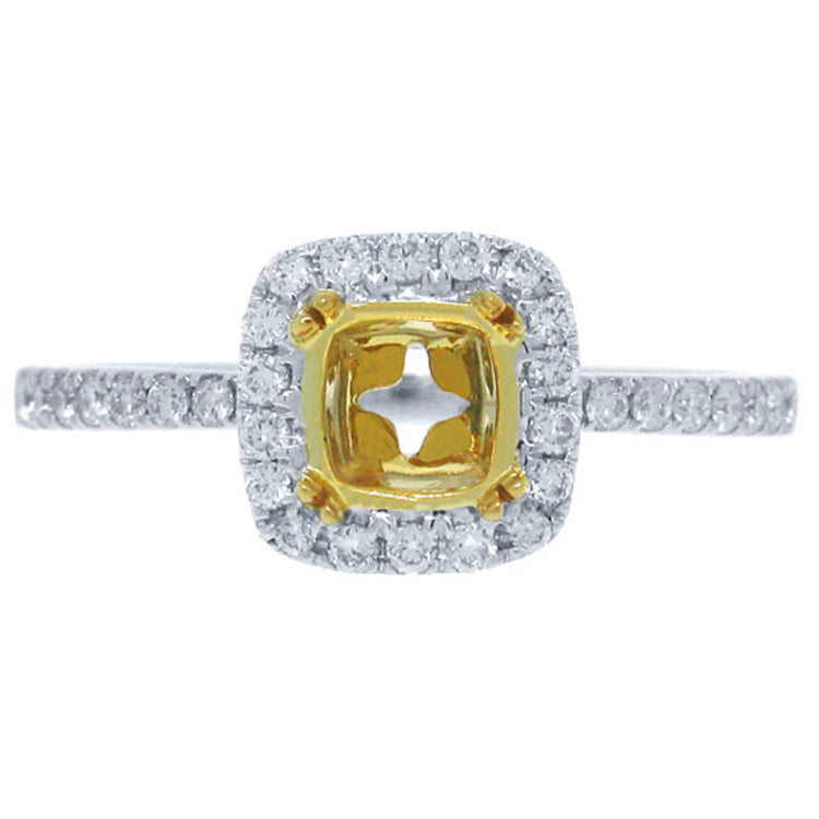0.25ct 14k Two-tone Gold Diamond Semi-mount Ring