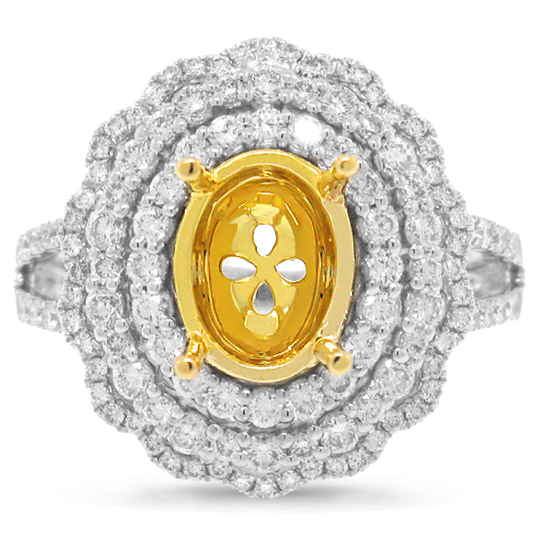 0.92ct 18k Two-tone Gold Diamond Semi-mount Ring
