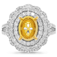0.92ct 18k Two-tone Gold Diamond Semi-mount Ring